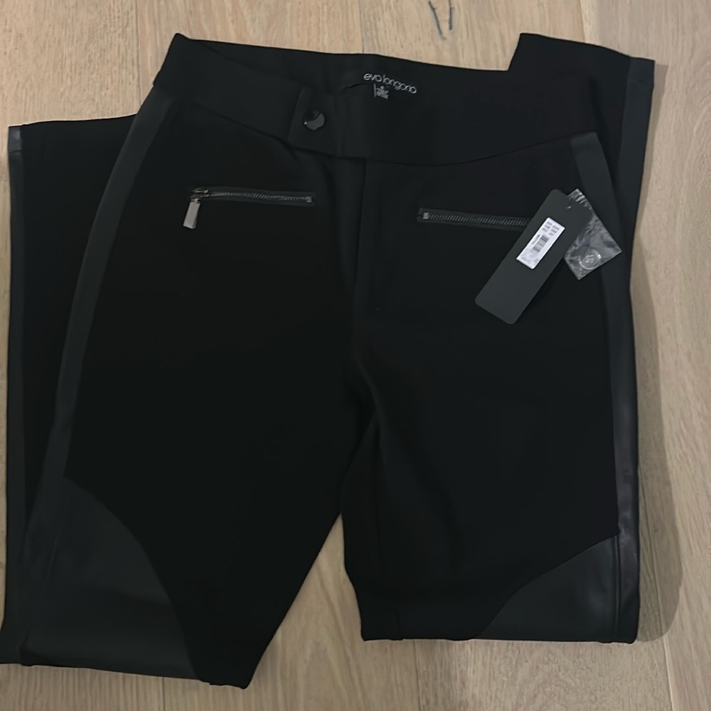 NWT The Limited Eva Longoria collection black pant with faux leather detail